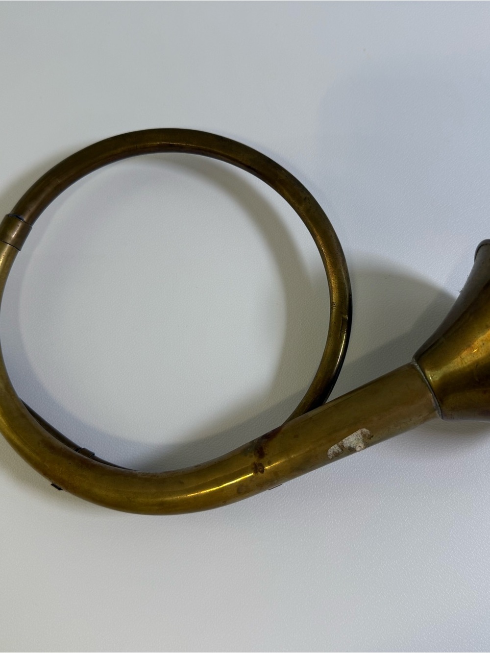 Vintage Brass Fox Hunting Horn Post Bugle Made in India Mid Century Display